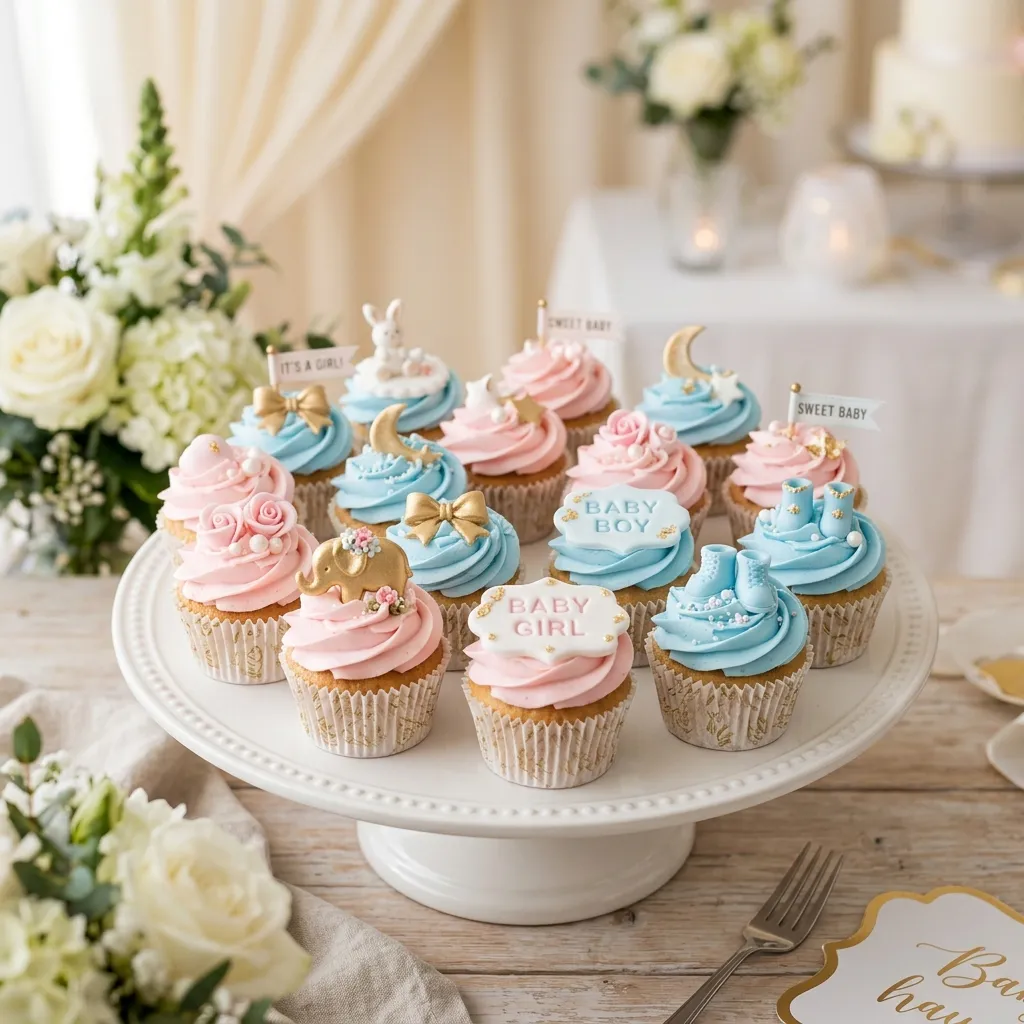 Cupcakes artesanais para baby shower no Luxemburgo