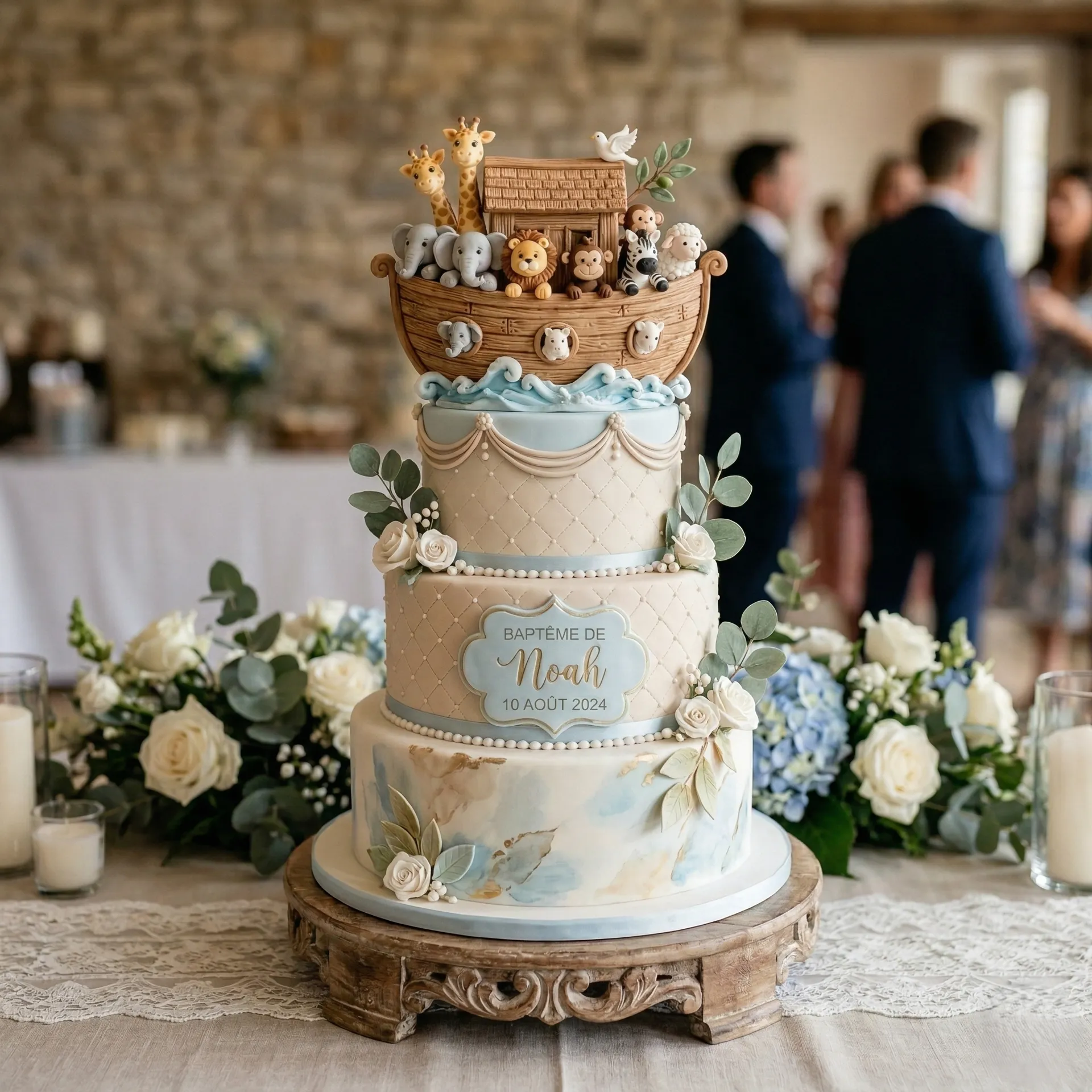 Bolo de batizado personalizado para Noah no Luxemburgo