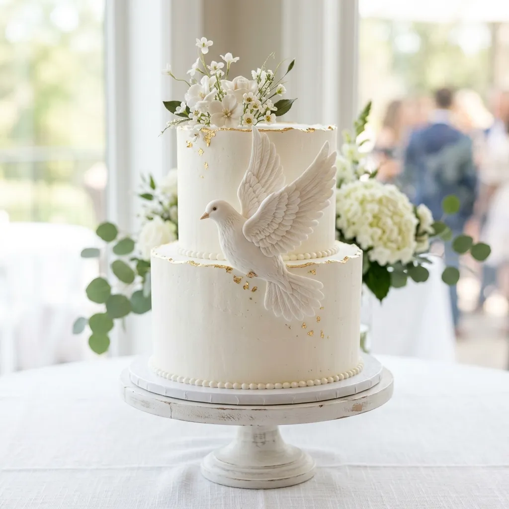 Gâteau de baptême com pomba em Mamer