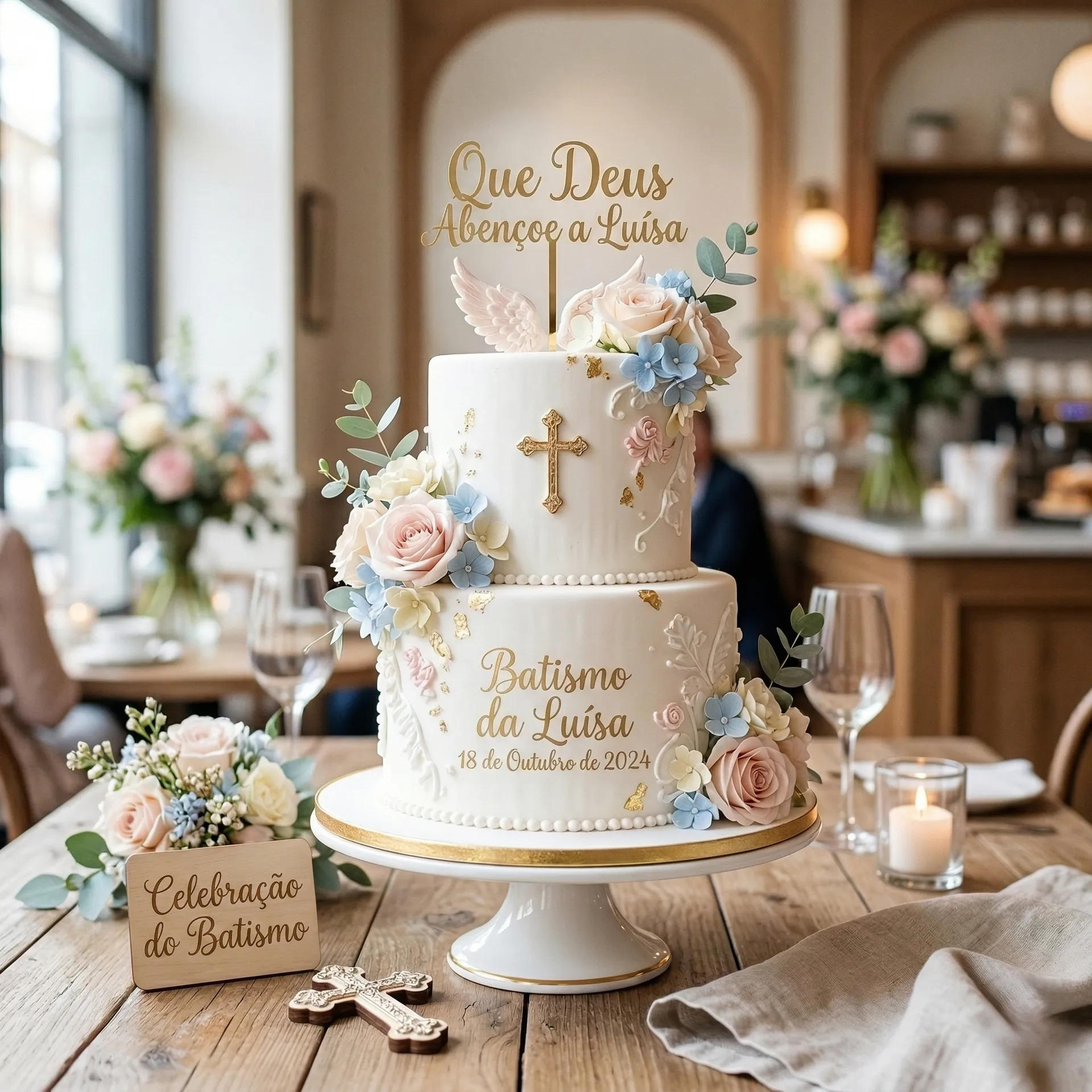 Gâteau de baptême vintage no Luxemburgo