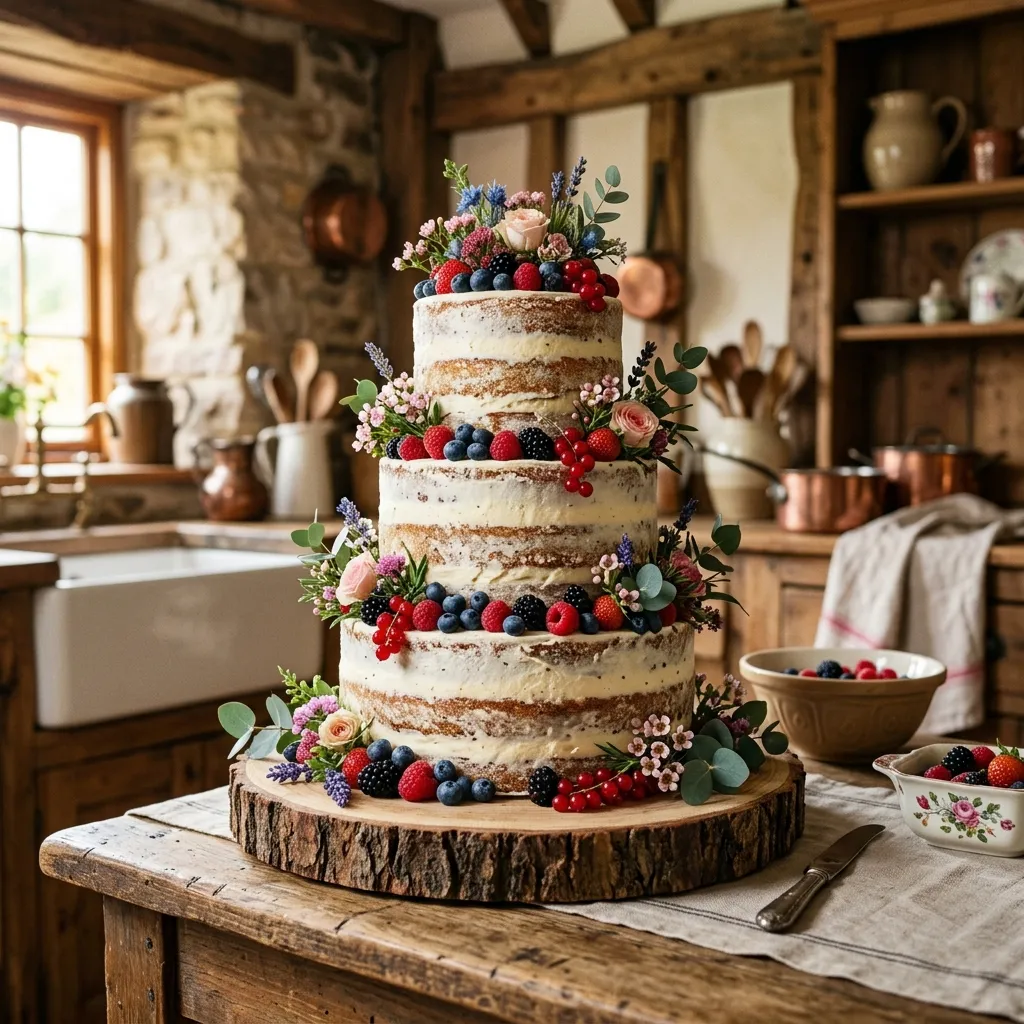 Bolo de casamento rústico boho no Luxemburgo