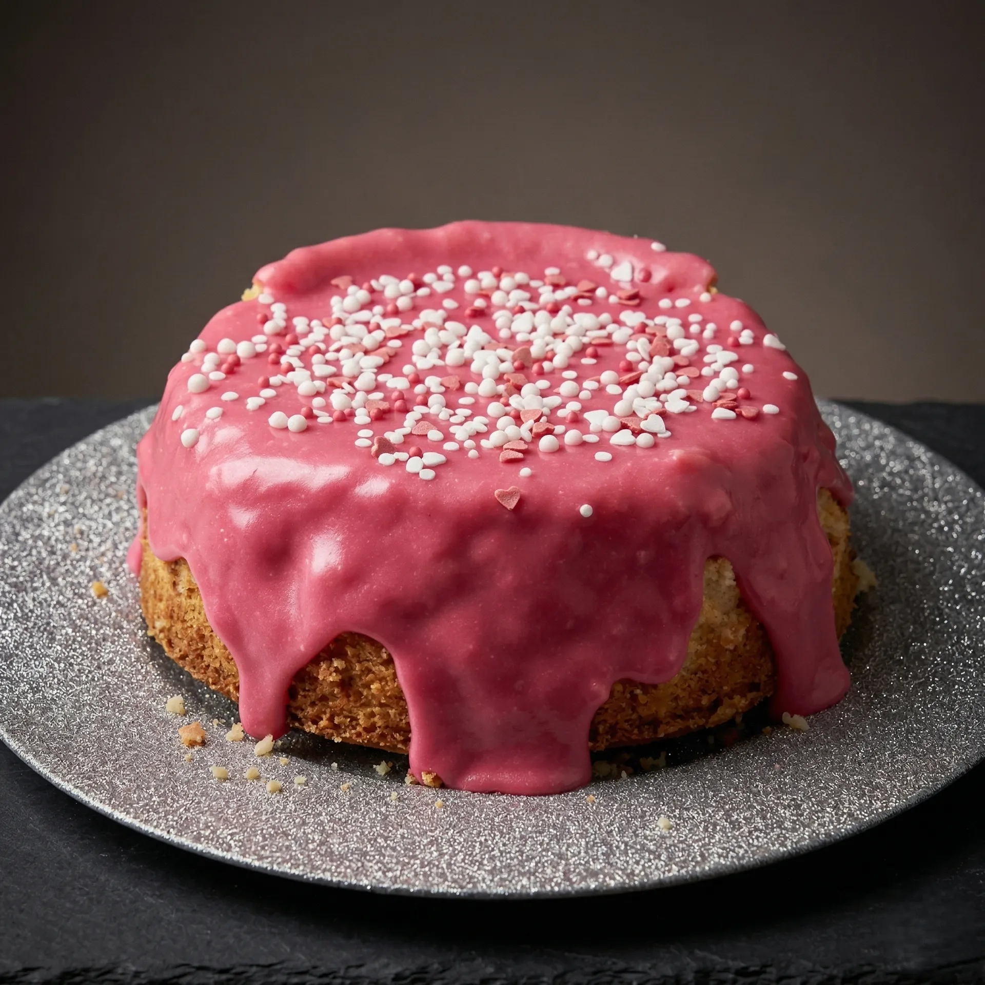 Bolo com glaze rosa criado pela Jessy Cakes