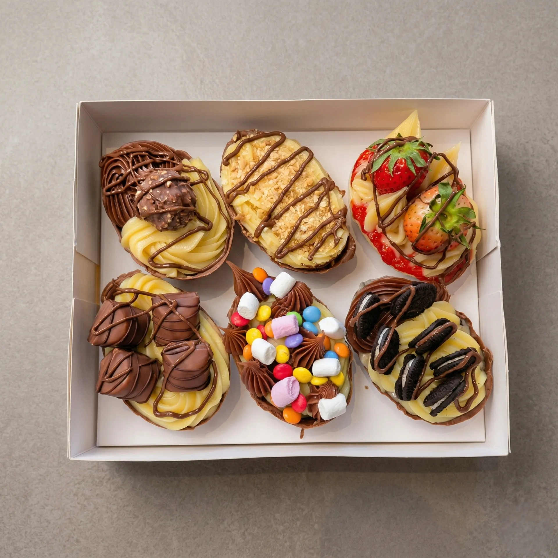 Caixa de pastelaria sortida artesanal no Luxemburgo