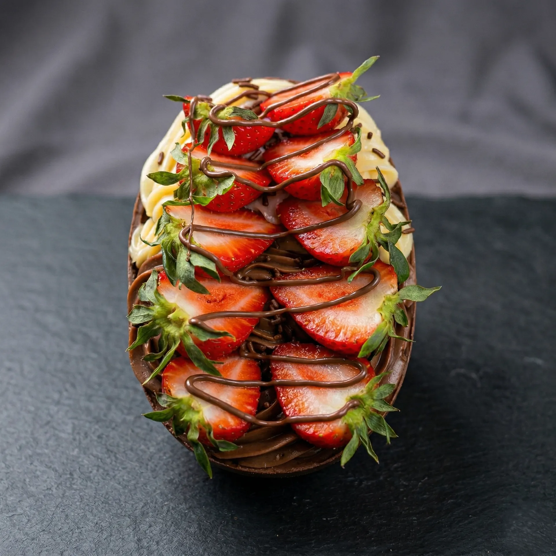 Ovo de Páscoa com morangos no Luxemburgo